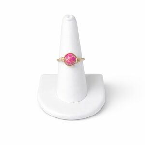 Pink Sea Sediment Jasper Wire Wrapped Ring